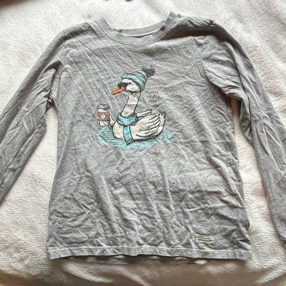 Gray Kids Shirt with Duck Print